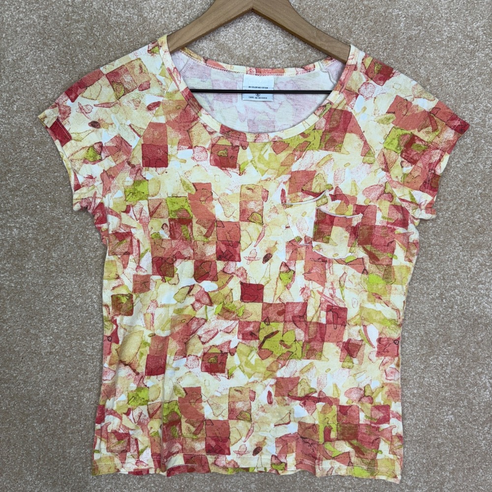 CMC Color Me Cotton Short Sleeve T-Shirt Size Small Artsy Abstract‎